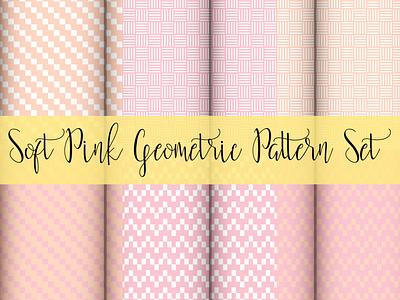 Soft Pink Geometric Pattern Set