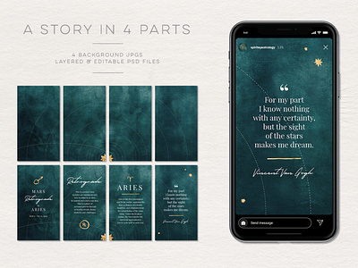 Pro Astrology Toolkit Instagram Story Set astro astrology branding design esoteric designs flat golden icon illustration instagram stories instagram templates zodiac sign