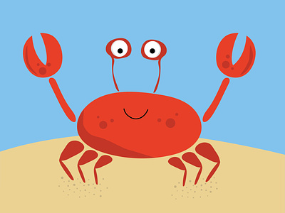 Crab adobe illustrator illustration red sand water