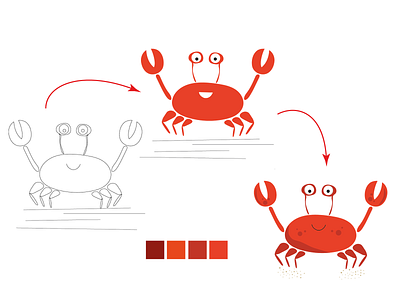 Crab adobe illustrator crab digital art digital drawing drawing graphic design illustration red vector vector art