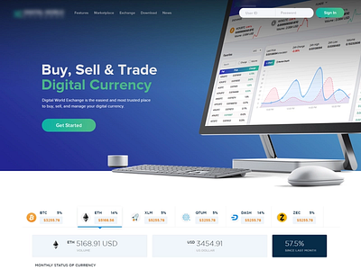 Digital Currency Trade branding cryptocurrency investment design illustration ui ux