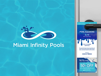 Miami Infinity Pools - Door Hanger branding door hanger flyer graphic design illustration logo vector