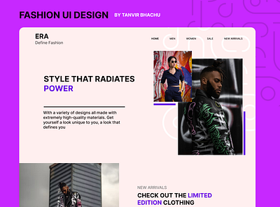 Fashion UI Design brand business design ecommerce freelancer graphic design modern ui web design