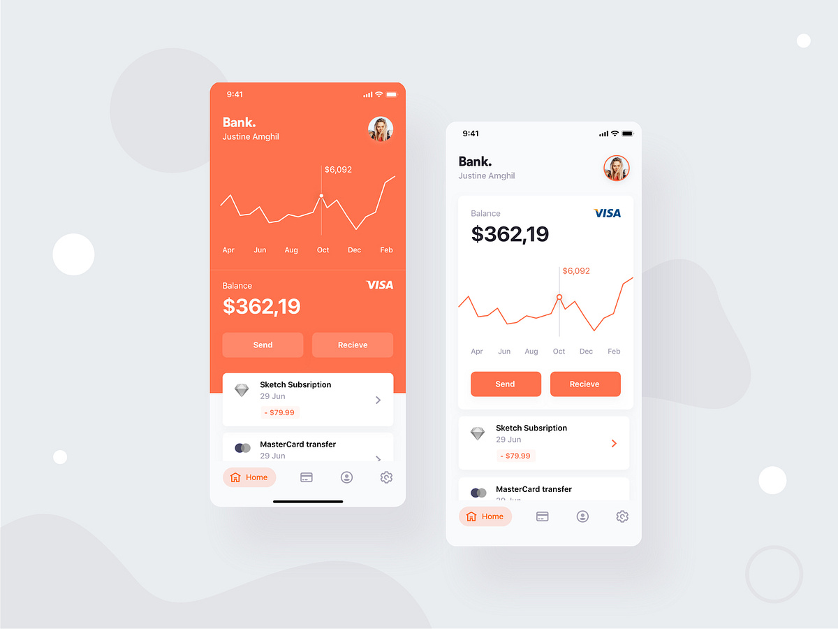 Bank. mobile banking. by Hicham A. on Dribbble