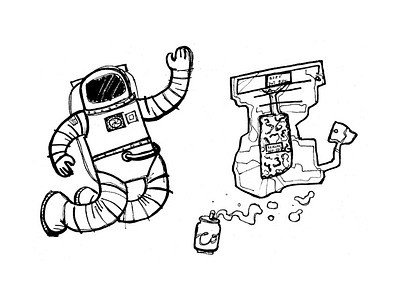 Astronaut sketch astronaut drawing freehand handdrawing illustration minimal sketch space