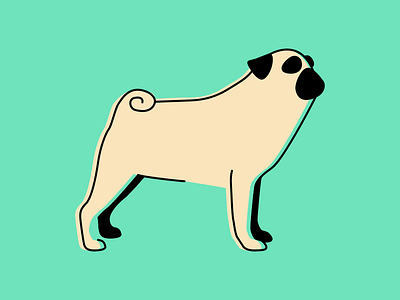Pug animal character dog illustration logo workinprogress