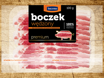 Tarczyński packaging bacon design ham label laberl minimal packaging premium simple