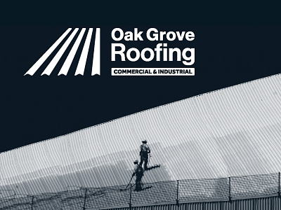 Oak Grove Roofing Brand Guide blue brand guide branding commercial design graphic design illustrator industrial logo minimalist modern roofing simple