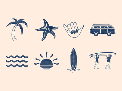 Fato Surfwear - Icons branding design icon illustration vector