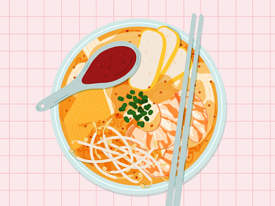 Singaporean Laksa asian cuisine asian food draw food food food illustration food lover foodie laksa local food local singapore food singapore cuisine singapore food singaporean