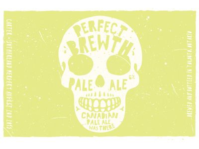 Perfect Brewth beer beer label bottle illustrator label skull vector