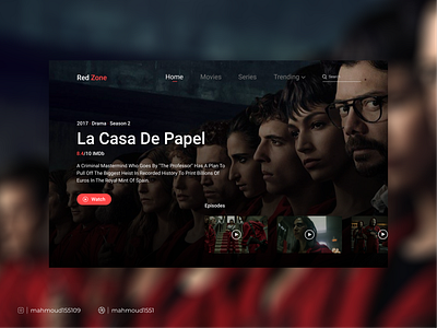 La casa de papel - movies website ui app branding design graphic design ui ux website