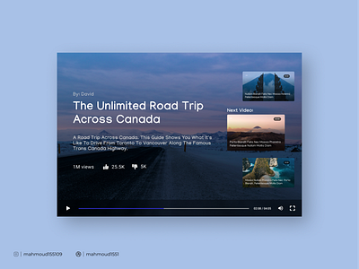 Video player website UI