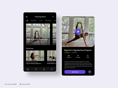 Training Room - training app app graphic design training ui ux website workout yoga