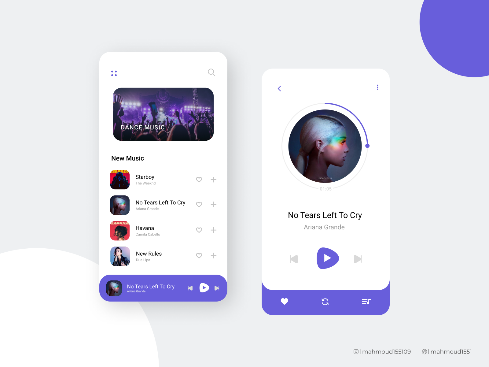 Music app UI by Mahmoud Mohsen on Dribbble