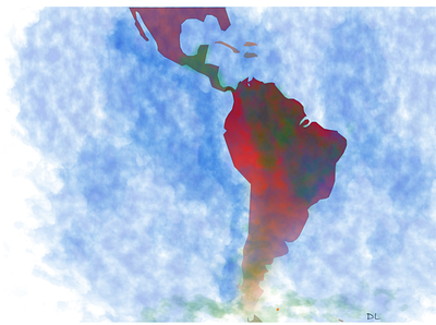 water color map of south america graphic design illustration vector