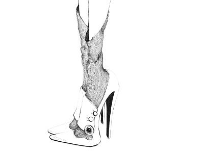 I love shoes - Sketch Series black and white eye girl girls high heels legs pen drawing shoes sketch stockings