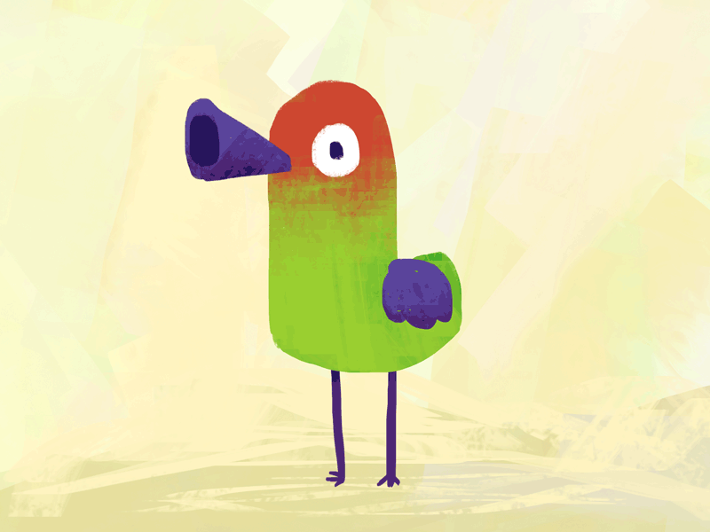 Social bird 2d animation bird colorful green illustration mango purple red texture twitter vibrant