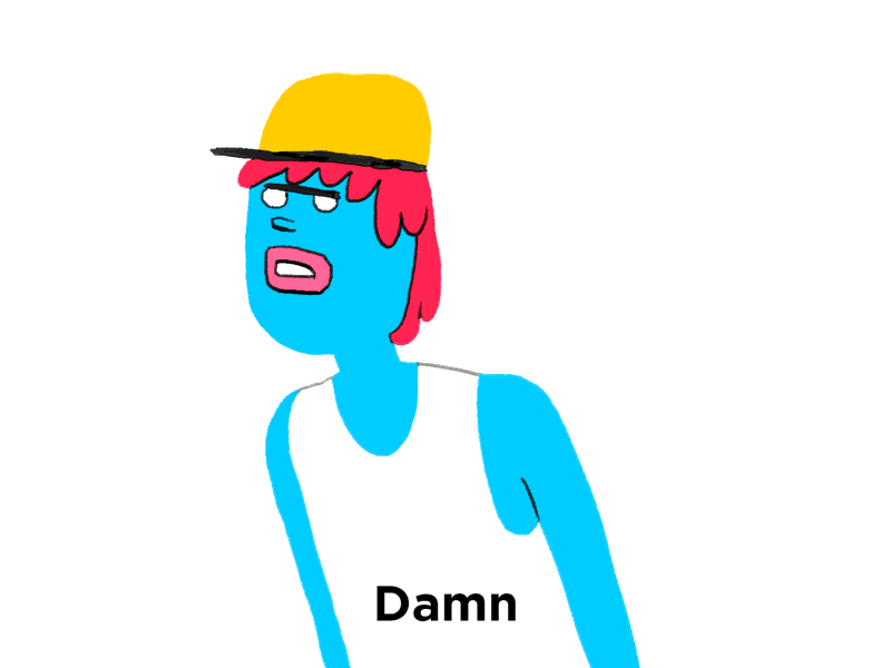 Damn, Daniel. 2d animation blue frame by frame illustration lipsync magenta meme smurf
