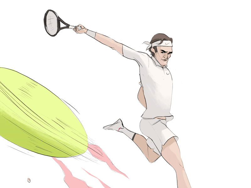 Roger 2d animation animation federer frame by frame nike racket racquet raquette roger federer tennis tennisball