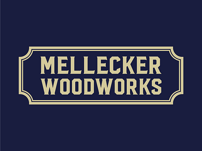 Mellecker Woodworks Banner Badge badge branding classic design logo type woodworking