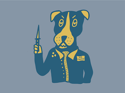 Wild Street Dog dailydrawing dog illustration jacket knife no master no masters procreate street dog switchblade wild wild dog