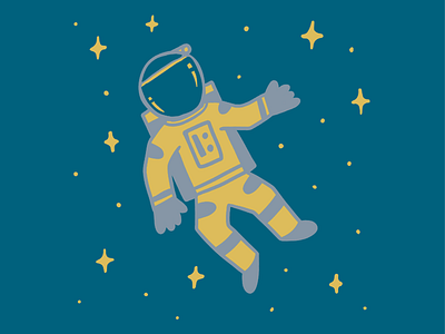 Space Man astronaut dailydrawing illustration procreate space stars