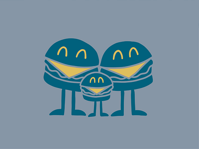 Burger Family burger character cheeseburger dailydrawing family food illustration procreate smile