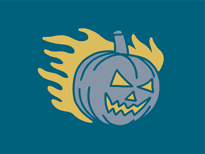 Headless dailydrawing fire flame halloween headless headless horseman illustration jack o lantern procreate pumpkin spooky