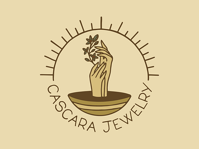 Cascara Jewelry badge branding cascara design handmade hands idenity illustration jewelry jewelry design jewelry logo logo plant procreate sun type