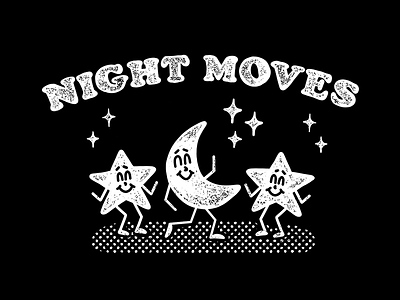 Night Moves distressed illustration moon night night moves procreate stars