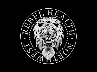 Rebel Health Graphic distressed fitness health illustration lion lion head northwest pnw procreate