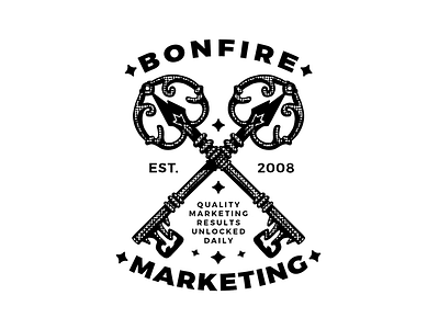 Bonfire Key badge branding design distressed illustration ipad key logo procreate type vintage