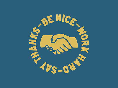 Be Nice badge be nice design hand hand drawn handshake illustration ipad nice procreate thanks type typography vector work hard