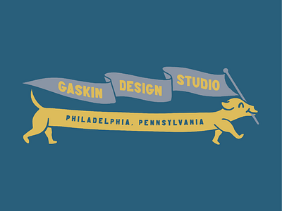 Gaskin Design Studio banner branding dog flag illustration pa pennsylvania philadelphia philly sausage sausage boy studio weiner dog