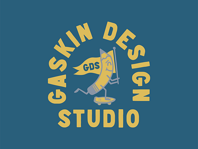 Gaskin Design Studio - Pencil Badge badge banner branding design illustration ipad logo pencile procreate skateboard type vector