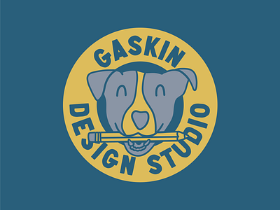 Gaskin Design Studio - Dog Badge badge branding circle design dog illustration ipad logo pencil procreate studio type vector