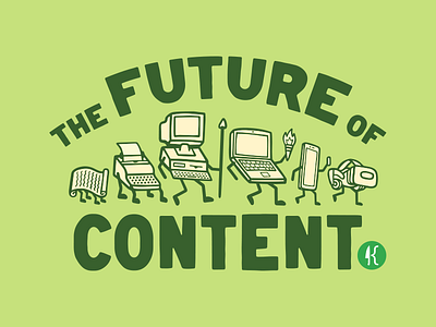 The Future Of Content Podcast badge branding computer design evolution illustration ipad logo phone podcast procreate type vr