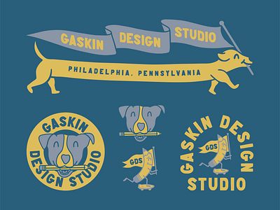 Gaskin Design Studio Branding Kit badge banner branding design dog illustration ipad logo pa pencil pennsylvania philadelphia philly procreate skateboard studio type vector