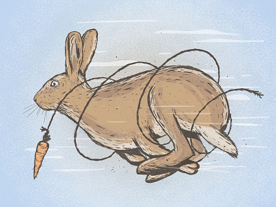 Rabbit adobe fresco animal fresco halftone illustration ipad roped up vector wildlife