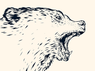 Bear! adobe fresco animal bear beard fresco grizzly inktober ipad vectober vector wildlife