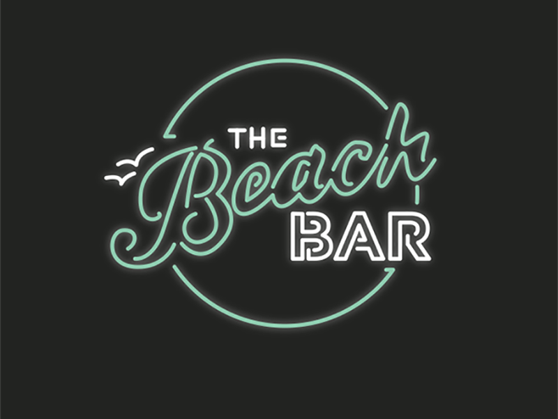 The Beach Bar branding carolina charleston gif identity knight printing logo neon sign