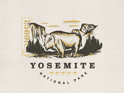 Yosemite National Park adobedraw bison buffalo el capitan illustration ipad yosemite