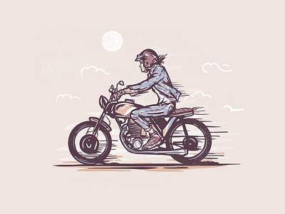 Ride fresco girl motorcycle ride speed vector