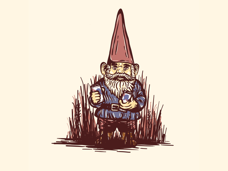 Ornament fresco illustration inktober ornament pabst beer pbr gnome