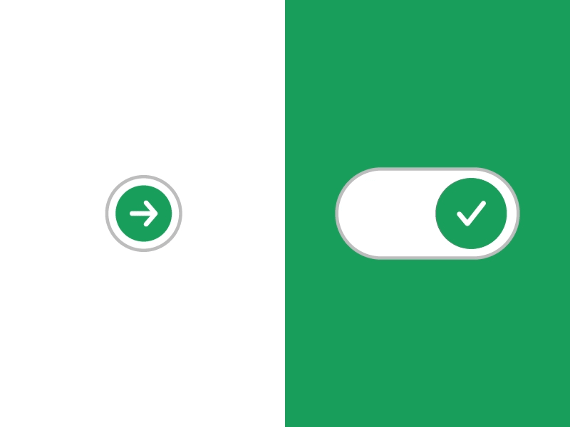 Selectors after effects animation arrow button check mark click green selector slider