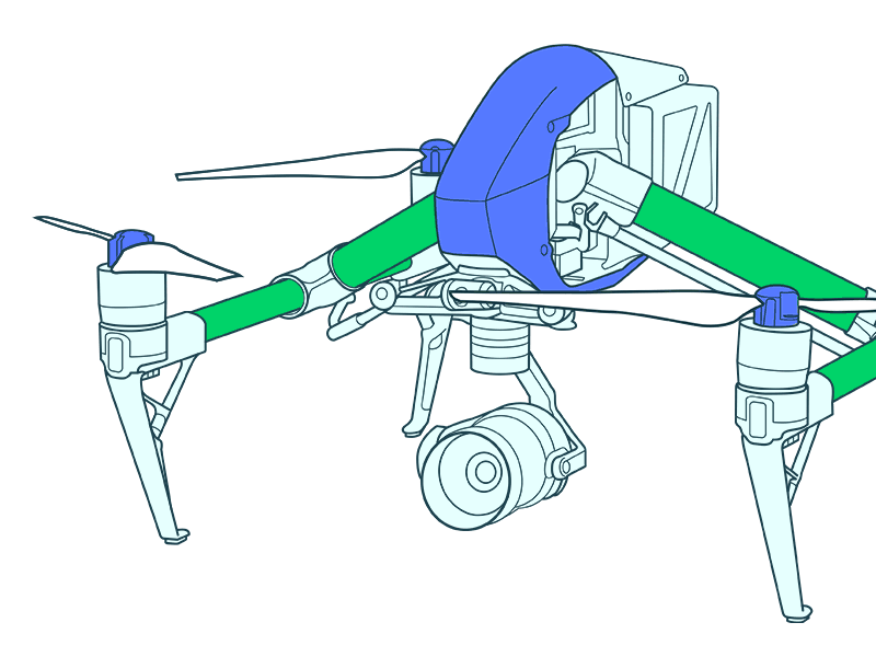 DJI Inspire Drone Vector Illustration dji drone inspire vector