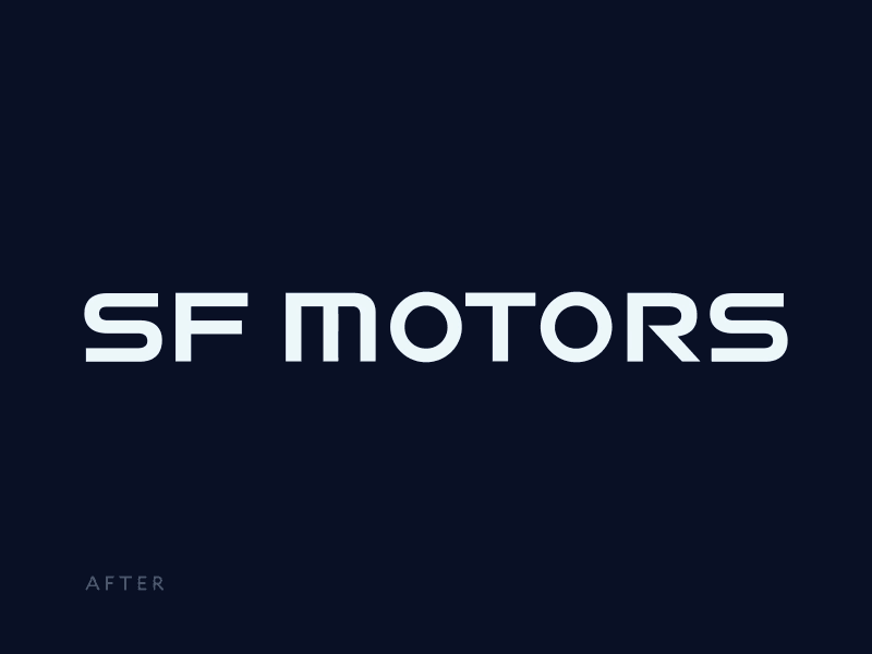 5 improvements for the SF Motors logo audit font design lettering sfmotors