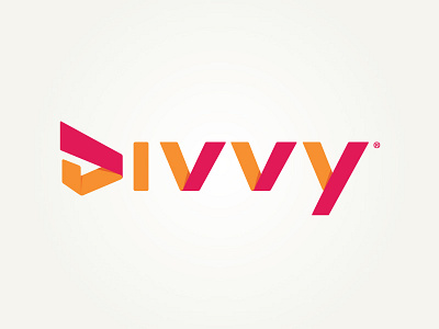 Divvy Logo logo logotype orange pink