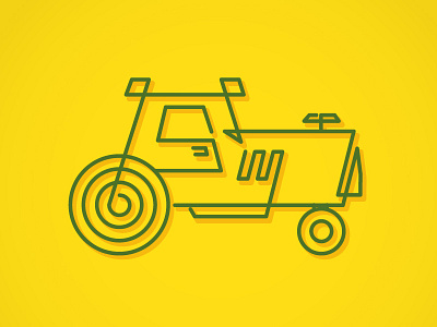 Tractor Illustration farm illustration single line tires tractor vector